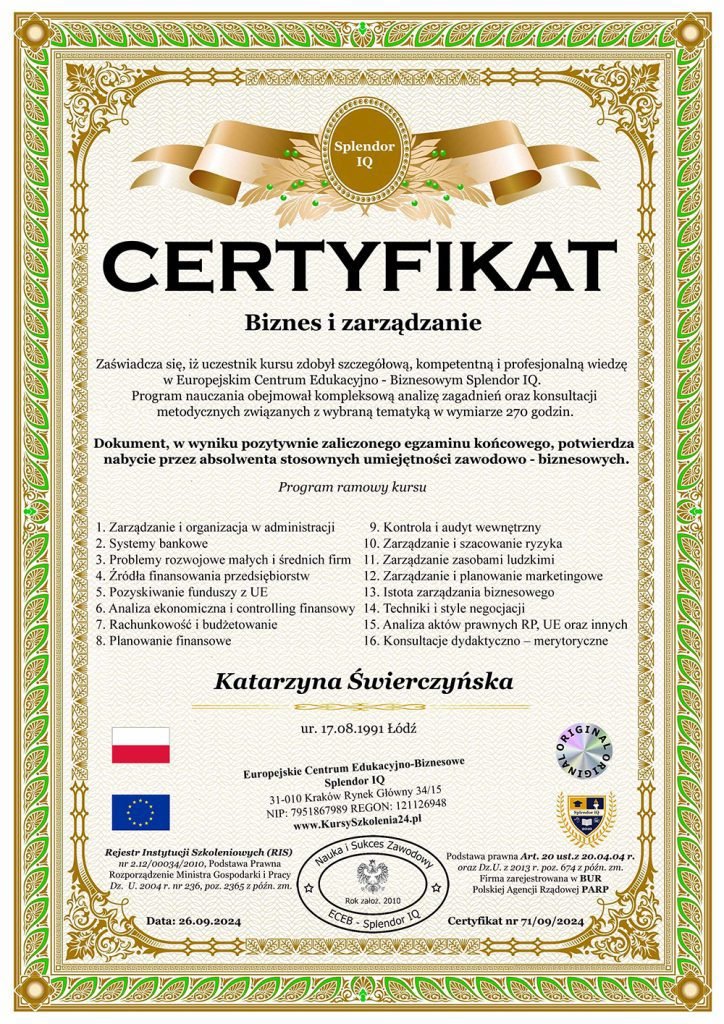 KS Advice Certyfikat